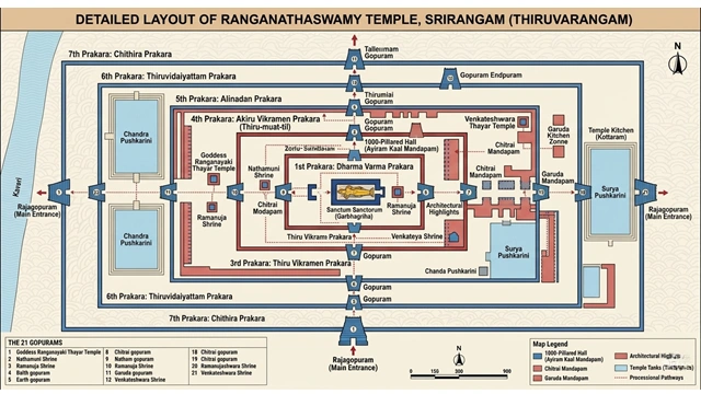 srirangam temple architecture
