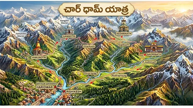Char dham yatra map details